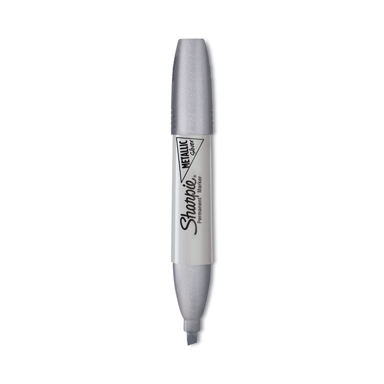 Sharpie - Metallic Chisel Tip Permanent Marker, Medium Chisel Tip, Silver, Dozen