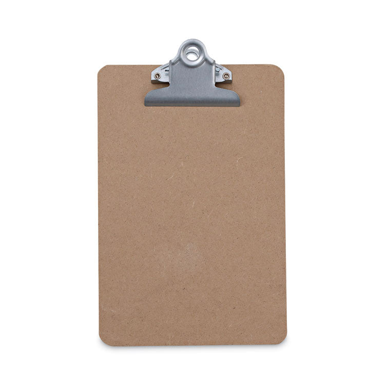 Universal - Hardboard Clipboard, 0.75" Clip Capacity, Holds 5 x 8 Sheets, Brown