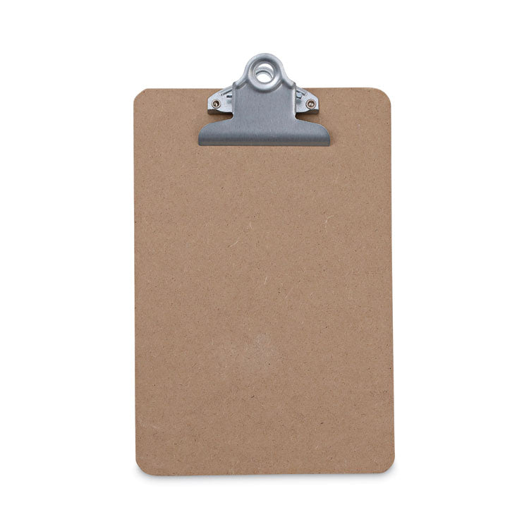 Universal - Hardboard Clipboard, 0.75" Clip Capacity, Holds 5 x 8 Sheets, Brown, 3/Pack