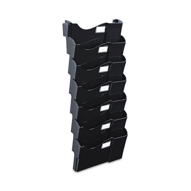 Universal - Grande Central Filing System, 7 Sections, Legal/Letter Size, Wall Mount, 16" x 4.75" x 38.25", Black, 7/Pack