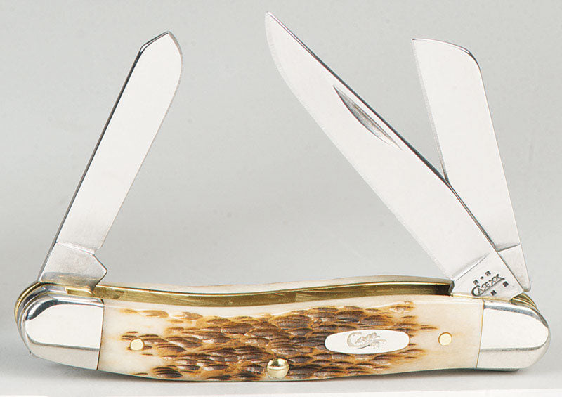 CASE - Case Stockman Med Amber Stainless Steel 4 in. Pocket Knife