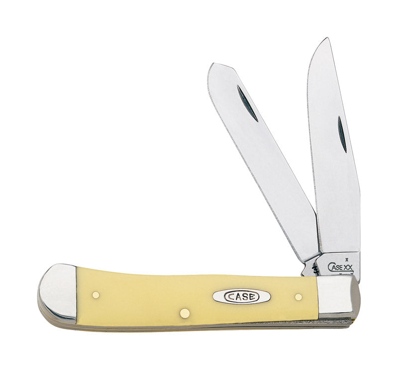 CASE - Case Trapper Yellow Chrome Vanadium 4.13 in. Pocket Knife