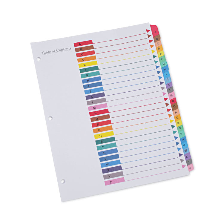 Universal - Deluxe Table of Contents Dividers for Printers, 26-Tab, A to Z, 11 x 8.5, White, 1 Set