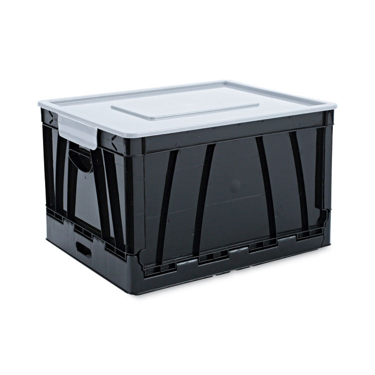 Universal - Collapsible Crate, Letter/Legal Files, 17.25" x 14.25" x 10.5", Black/Gray, 2/Pack