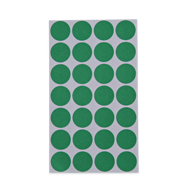 Universal - Self-Adhesive Removable Color-Coding Labels, 0.75" dia., Green, 28/Sheet, 36 Sheets/Pack