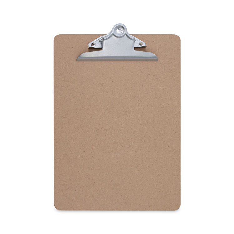 Universal - Hardboard Clipboard, 1.25" Clip Capacity, Holds 8.5 x 11 Sheets, Brown