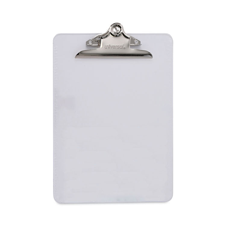 Universal - Plastic Clipboard with High Capacity Clip, 1.25" Clip Capacity, Holds 8.5 x 11 Sheets, Clear