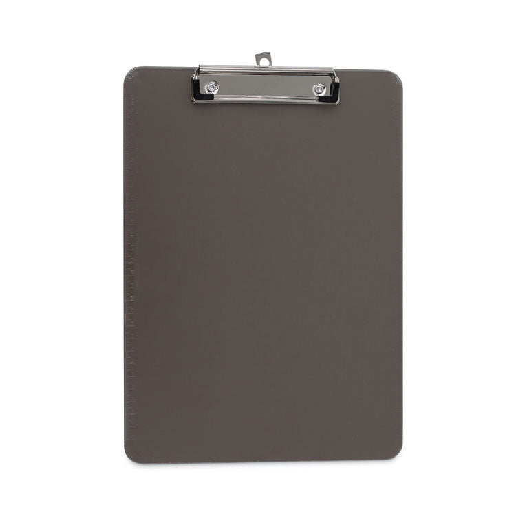 Universal - Plastic Clipboard with Low Profile Clip, 0.5" Clip Capacity, Holds 8.5 x 11 Sheets, Translucent Black