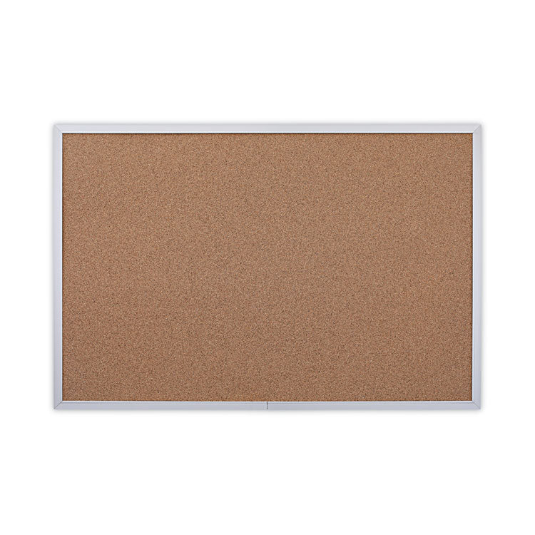 Universal - Cork Bulletin Board, 36 x 24, Tan Surface, Aluminum Frame