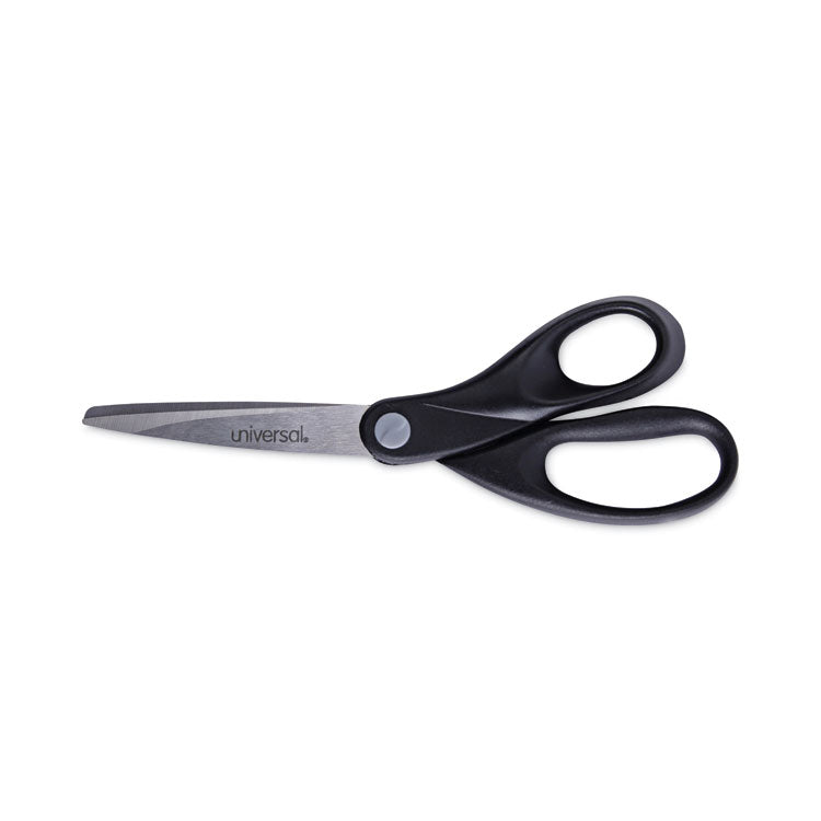 Universal - Stainless Steel Office Scissors, 8" Long, 3.75" Cut Length, Black Straight Handle