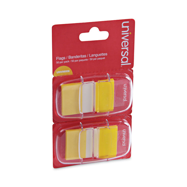 Universal - Page Flags, Yellow, 50 Flags/Dispenser, 2 Dispensers/Pack