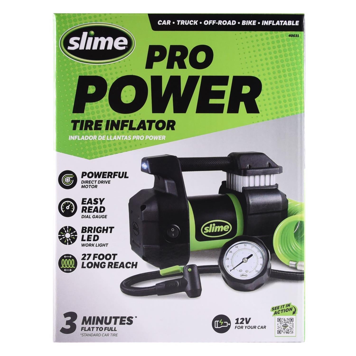 Slime Pro Power 12 V 100 psi Tire Inflator - Case of 2