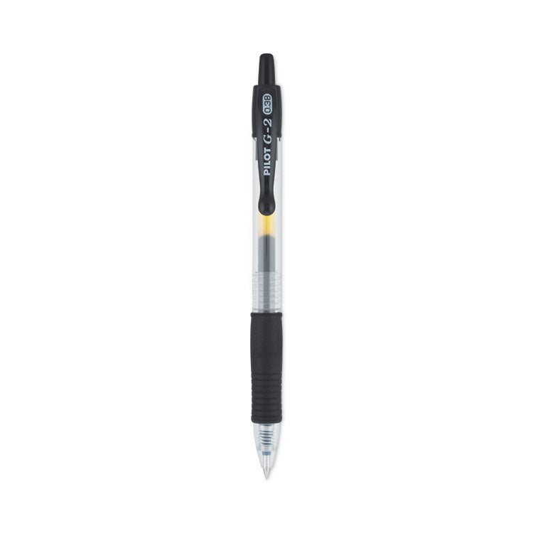 Pilot - G2 Premium Gel Pen Convenience Pack, Retractable, Extra-Fine 0.38 mm, Black Ink, Clear/Black Barrel, Dozen