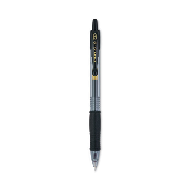 Pilot - G2 Premium Gel Pen, Retractable, Bold 1 mm, Black Ink, Smoke Barrel, Dozen