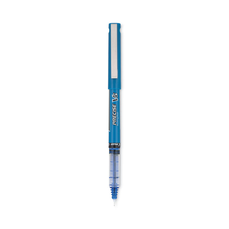 Pilot - Precise V5 Roller Ball Pen, Stick, Extra-Fine 0.5 mm, Blue Ink, Blue Barrel, Dozen