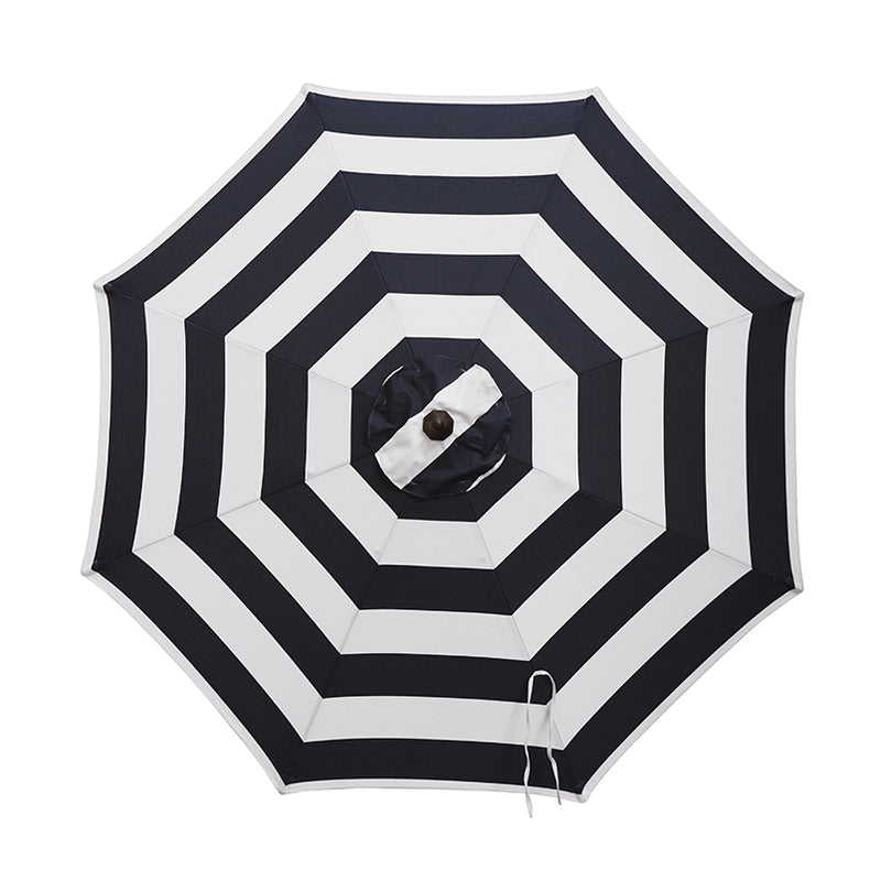 LIVING ACCENTS - Living Accents 9 ft. Tiltable Navy White Stripe Market Umbrella