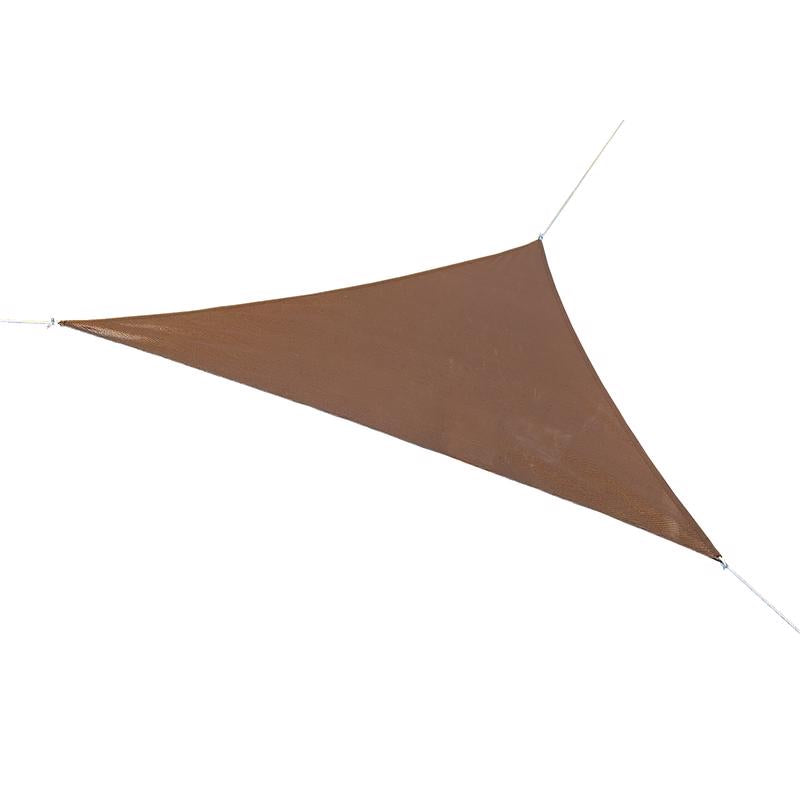 COOLAROO - Coolaroo Ready-To-Hang Polyethylene Mocha Triangle Shade Sail Canopy 16.5 ft. H X 16.5 ft. W X 16.5