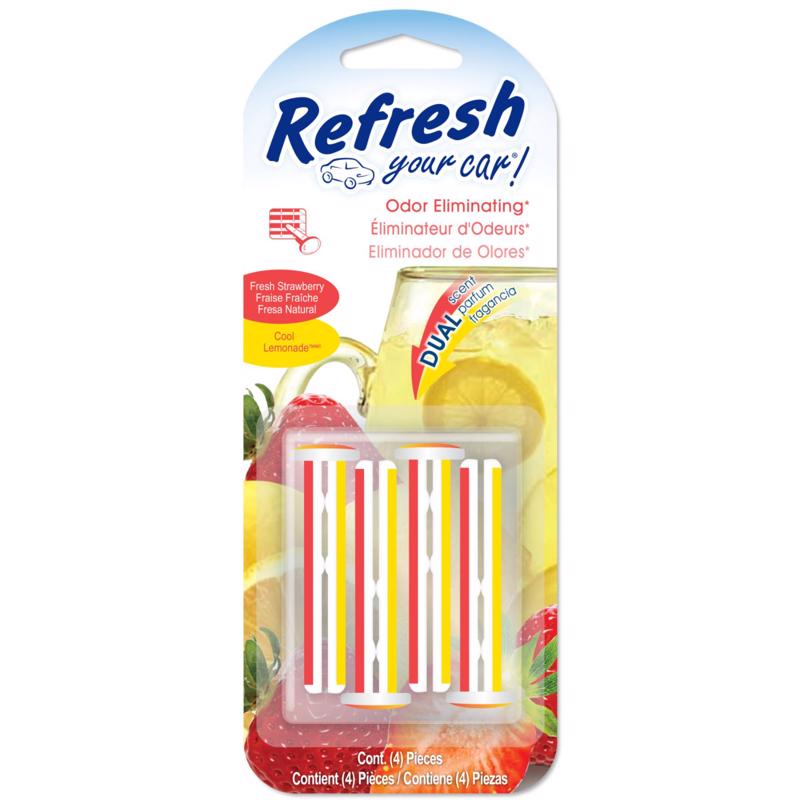 REFRESH YOUR CAR! - Refresh Your Car! Fresh Strawberry/Cool Lemonade Scent Car Vent Clip 0.7 oz Solid
