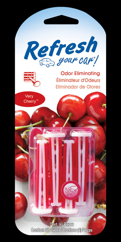 REFRESH YOUR CAR! - Refresh Your Car! Very Cherry Scent Car Vent Clip 0.7 oz Solid 4 pk