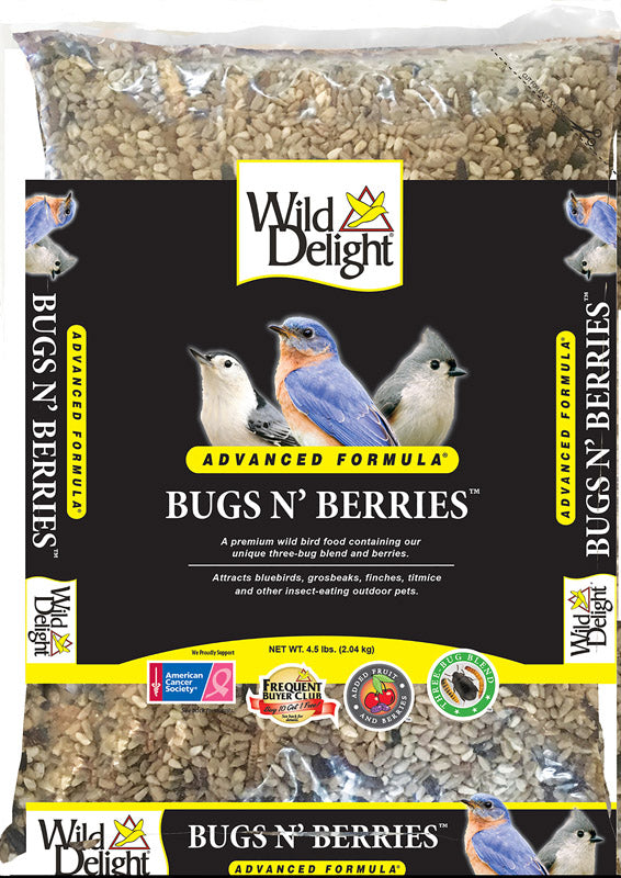 WILD DELIGHT - Wild Delight Bugs N' Berries Assorted Species Safflower Seeds Wild Bird Food 4.5 lb