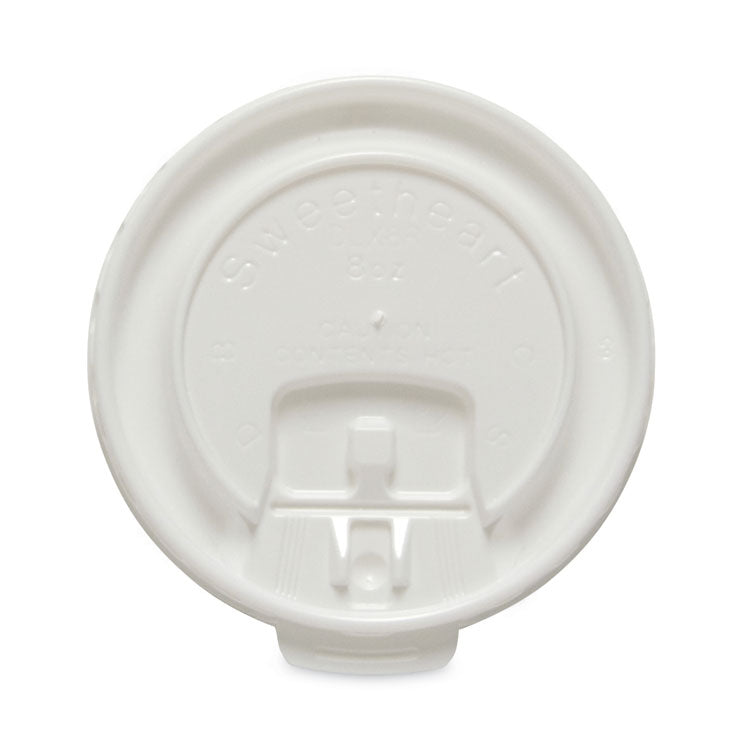 Dart - Lift Back and Lock Tab Cup Lids for Foam Cups, Fits 8 oz Cups, White, 2,000/Carton