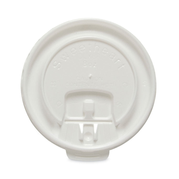 Dart - Lift Back and Lock Tab Cup Lids for Foam Cups, Fits 8 oz Trophy Cups, White, 100/Pack