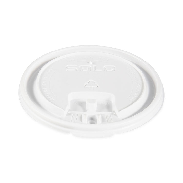 Dart - Lift Back and Lock Tab Cup Lids, Fits 10 oz to 24 oz Cups, White, 100/Sleeve, 10 Sleeves/Carton