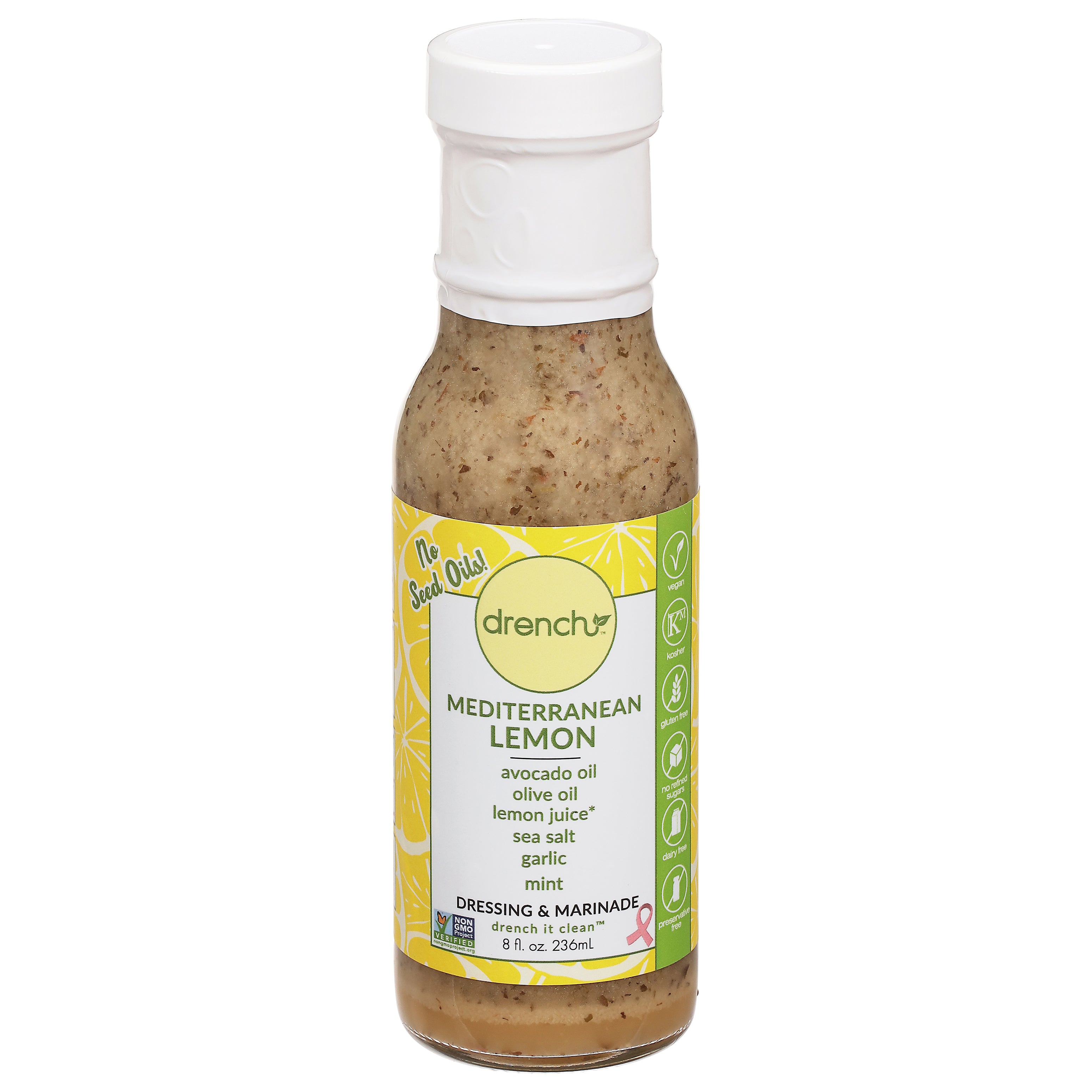 Drench Mediterranean Lemon Dressing & Marinade 8 fl oz - Case of 6