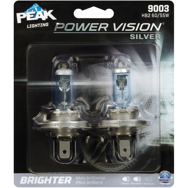 PEAK - Peak Power Vision Halogen High/Low Beam Automotive Bulb 9003 HB2 60/55W [9003PVS-2BPP]