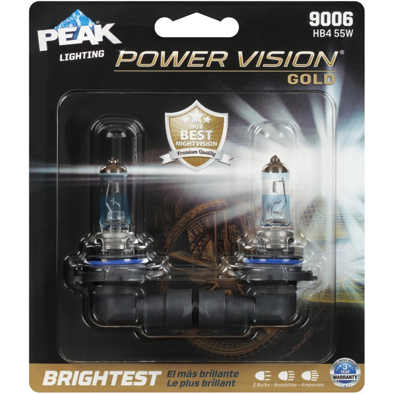 PEAK - Peak Power Vision Gold Halogen High/Low Beam Automotive Bulb HB4 55W