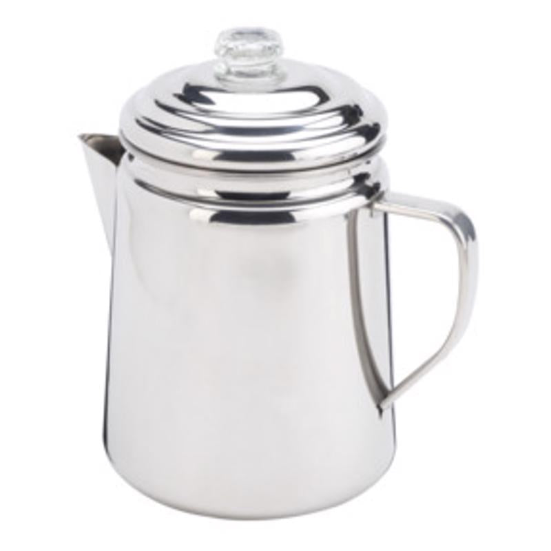 COLEMAN - Coleman Silver Percolator 9.5 in. H X 6.4 in. W X 8.6 in. L 12 cups 1 pk