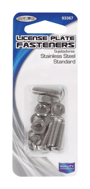 CUSTOM ACCESSORIES - Custom Accessories Silver Stainless Steel License Plate Fasteners