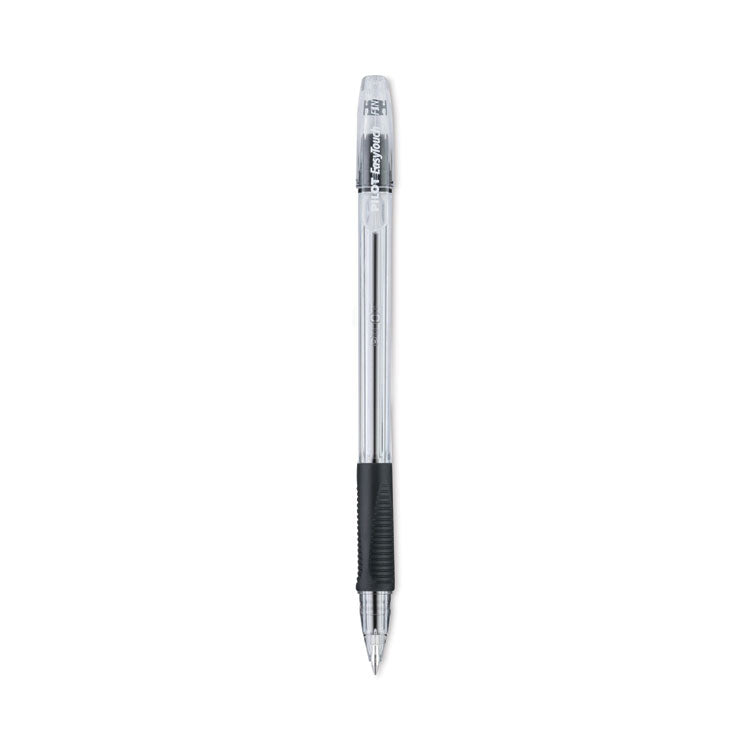 Pilot - EasyTouch Ballpoint Pen, Stick, Fine 0.7 mm, Black Ink, Clear Barrel, Dozen