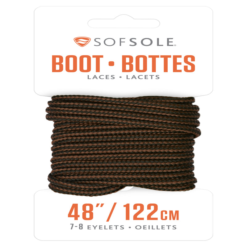SOF SOLE - Sof Sole 48 in. Black-Brown Boot Laces