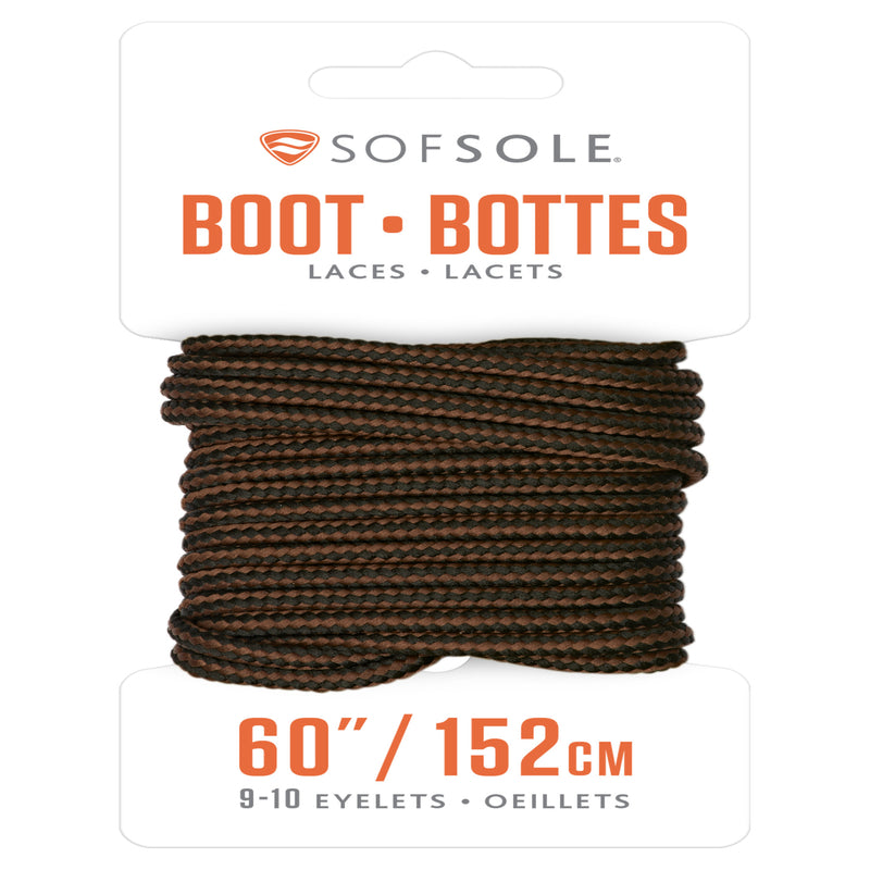 SOF SOLE - Sof Sole 60 in. Balck-Brown Boot Laces
