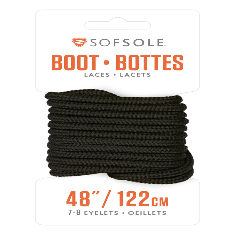 SOF SOLE - Sof Sole 48 in. Black Boot Laces