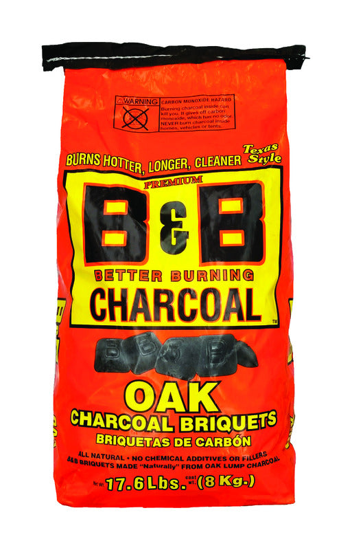 B&B CHARCOAL - B&B Charcoal All Natural Oak Hardwood Charcoal Briquettes 17.6 lb