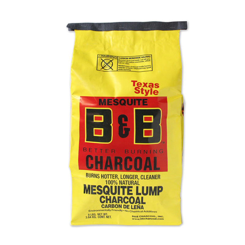 B&B MESQUITE LUMP CHARCOAL - B&B Charcoal All Natural Mesquite Lump Charcoal 8 lb