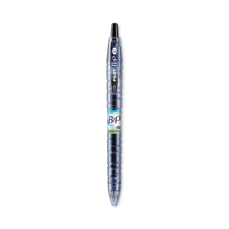 Pilot - B2P Bottle-2-Pen Recycled Gel Pen, Retractable, Fine 0.7 mm, Black Ink, Translucent Blue Barrel