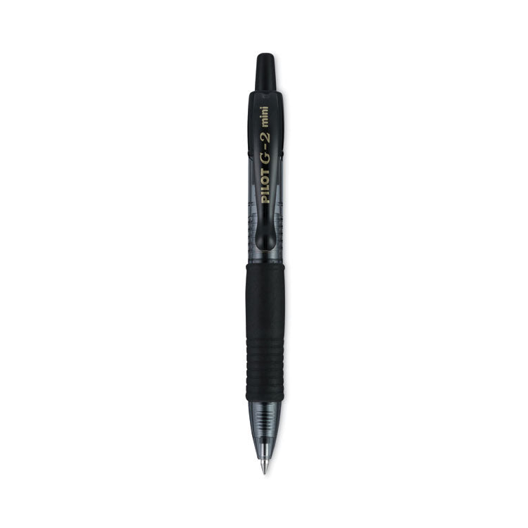 Pilot - G2 Mini Gel Pen, Retractable, Fine 0.7 mm, Black Ink, Black Barrel, 4/Pack