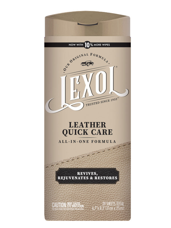 LEXOL - Lexol Quick Care Leather Cleaner And Conditioner 28 sheet Wipes