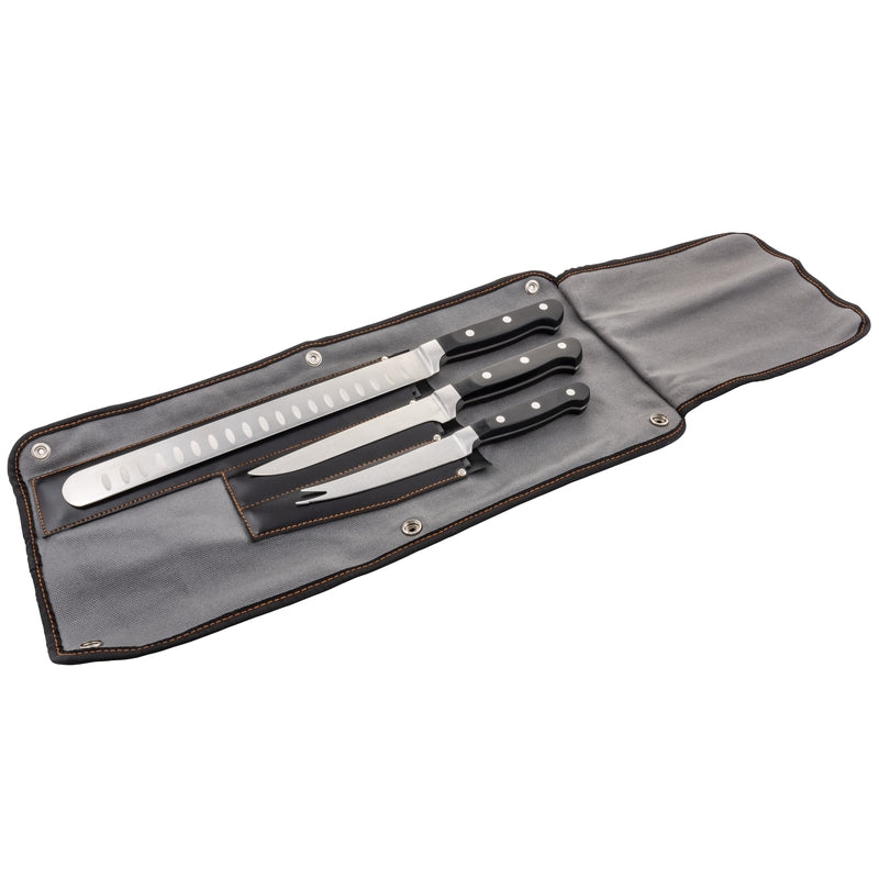 OKLAHOMA JOE'S - Oklahoma Joe's Blacksmith Stainless Steel Black/Silver Grilling Knife Set 3 pc