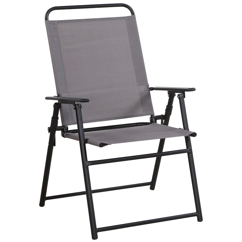 LIVING ACCENTS - Living Accents Black Steel Frame Sling Chair Gray