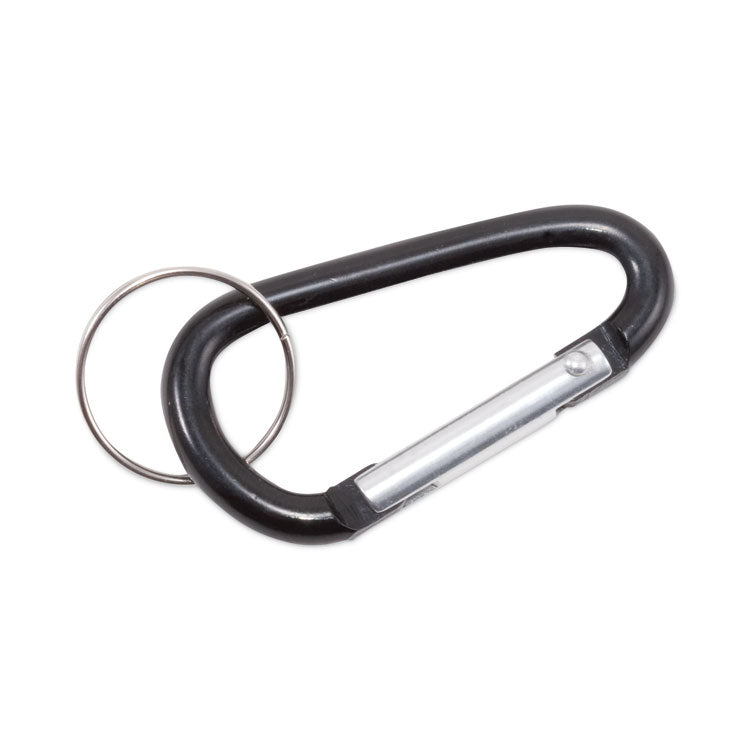 Advantus - Carabiner Key Chains, Split Key Rings, Aluminum, Black, 10/Pack (9398884)