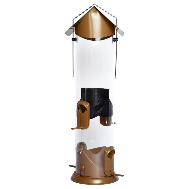 NATURE'S WAY - Nature's Way Easy Clean Wild Bird and Finch 3 qt Metal/Plastic Tube Bird Feeder 4 ports