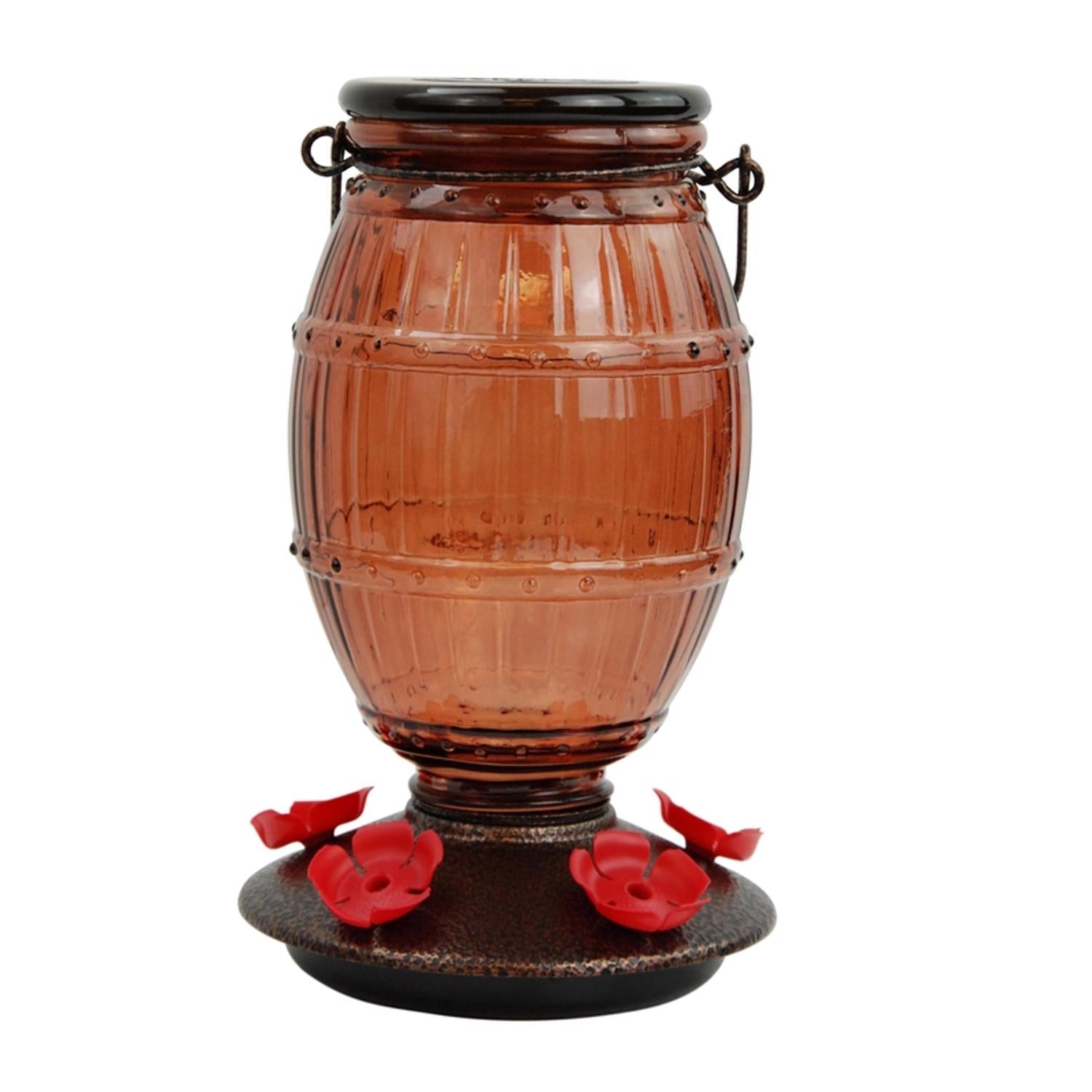 Perky-Pet Hummingbird 36 oz Glass/Plastic Prohibition Nectar Bird Feeder 5 ports - Case of 2