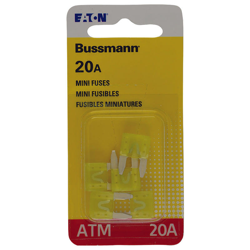 BUSSMANN - Bussmann 20 amps ATM Yellow Blade Fuse 5 pk - Case of 5