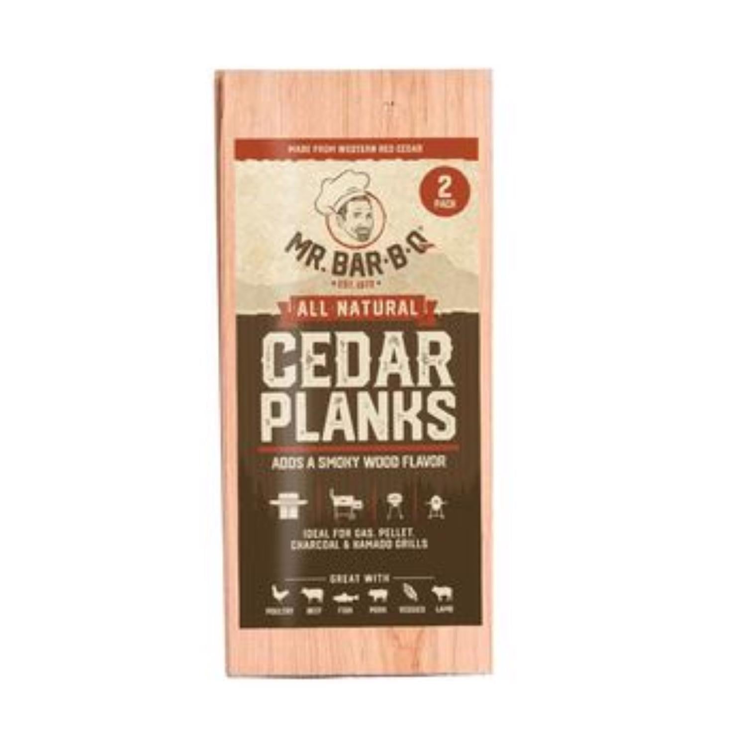 Mr. Bar-B-Q All Natural Cedar Wood Smoking Plank 2 pk - Case of 6