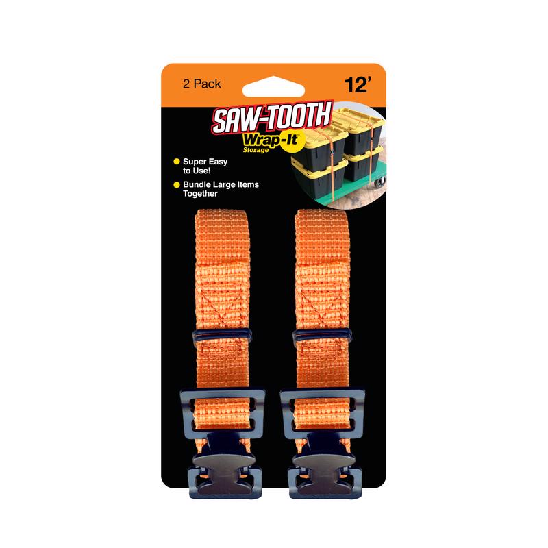 WRAP-IT - Wrap-It Saw-Tooth 1 in. W X 12 ft. L Orange Lashing Strap 180 lb 2 pk