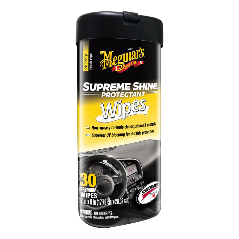 MEGUIAR'S - Meguiar's Supreme Shine Plastic/Rubber/Vinyl Protectant Wipes 30 ct